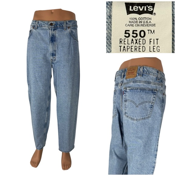 Levi's Other - Vintage 550 Levis Men 38 X 29 (actual) Tapered Denim Jeans Made In USA 90s 1995